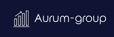 AURUM GROUP homepage interface showing trading platform features and dashboard overview