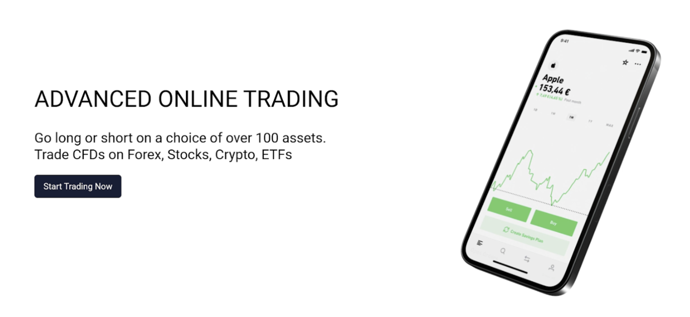 GlobalVentures365 homepage section showing online trading app interface on a smartphone