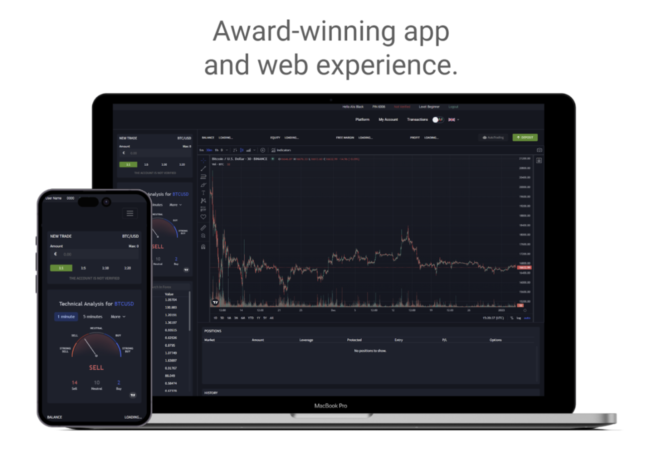GlobalVentures365 web and mobile trading platform displayed on laptop and smartphone screens